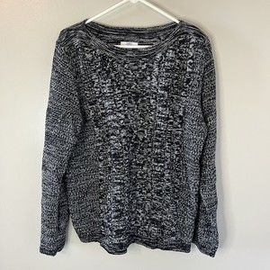 Croft & Barrow Womens Sweater Heather Black Long Sleeve Pullover Sz XXL